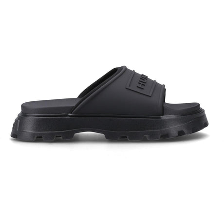Hunter Womens Moulded Stacked Slider Black