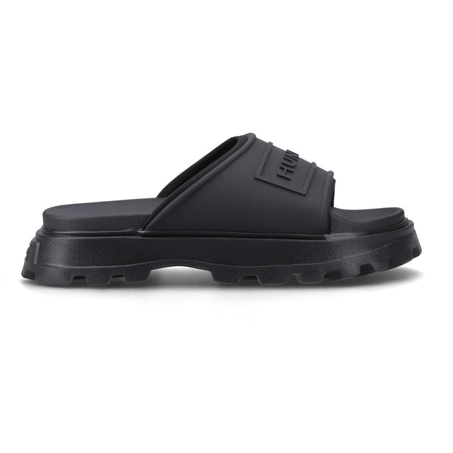 Hunter Womens Moulded Stacked Slider Black