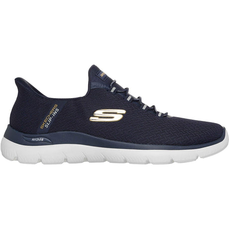 Skechers Mens Arch Fit Summits Kynor Trainers Navy/Yellow