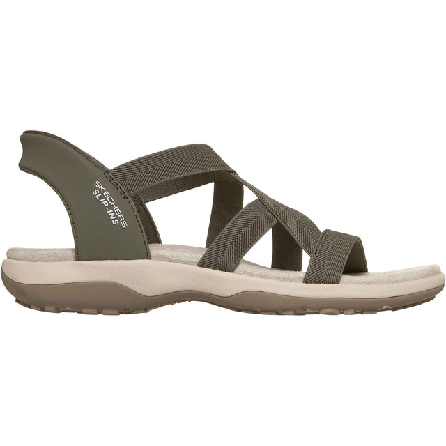 Skechers Womens Reggae Slim Stretch Flex Sandal Olive