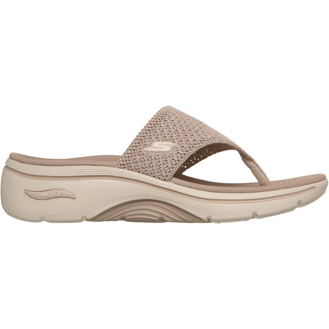 Skechers Womens Go Walk Arch Fit 2.0 Sandal Taupe