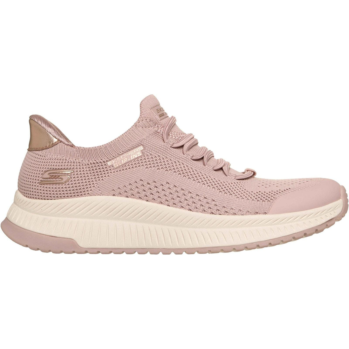 Skechers Womens BOBS Sport Squad 4 Dire Step Trainer Blush