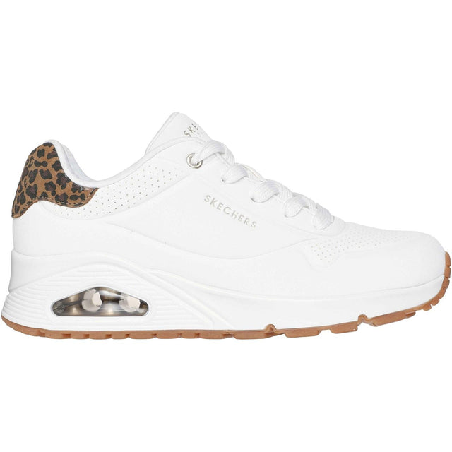 Skechers Womens UNO - Jungle Nite Trainer White/Leopard