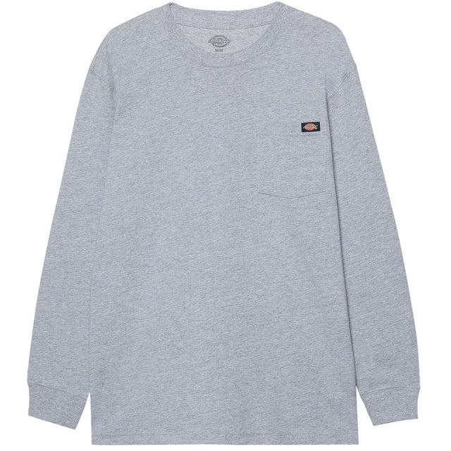 Dickies Mens Pocket Tee Long Sleeve Heather Grey