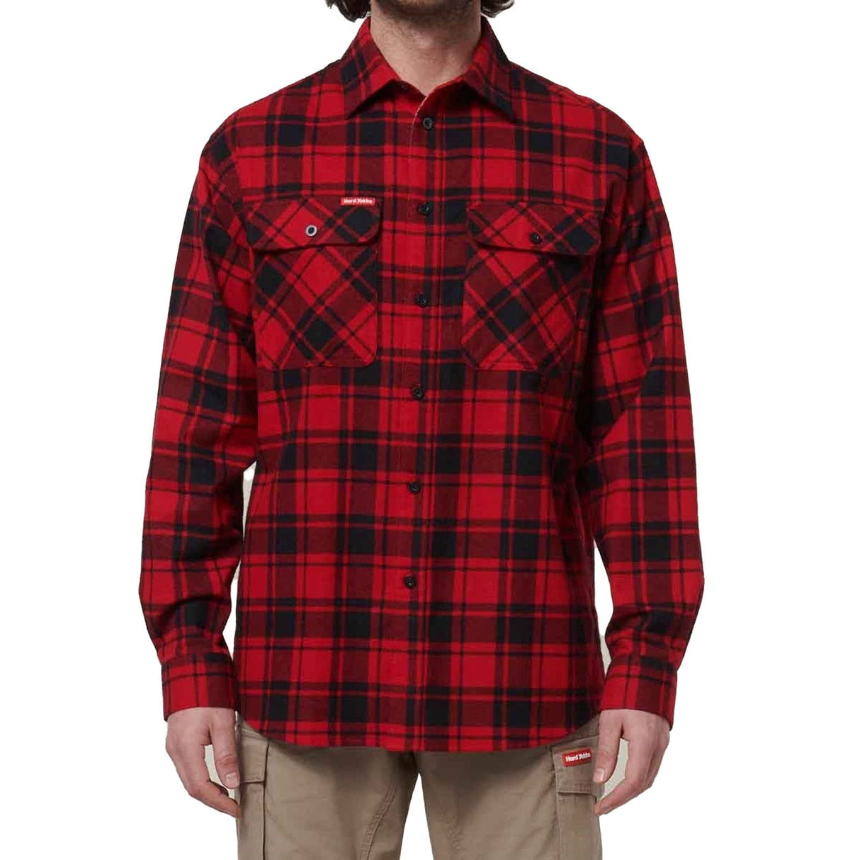 Hard Yakka Mens Core Flannel Shirt Red