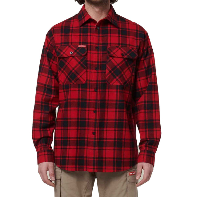 Hard Yakka Mens Core Flannel Shirt Red