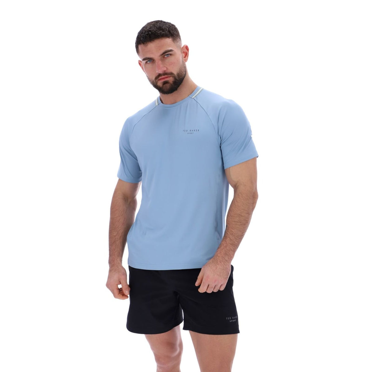 Ted Baker Sport Mens HARRISON Aeroflow Training T-Shirt Light Blue