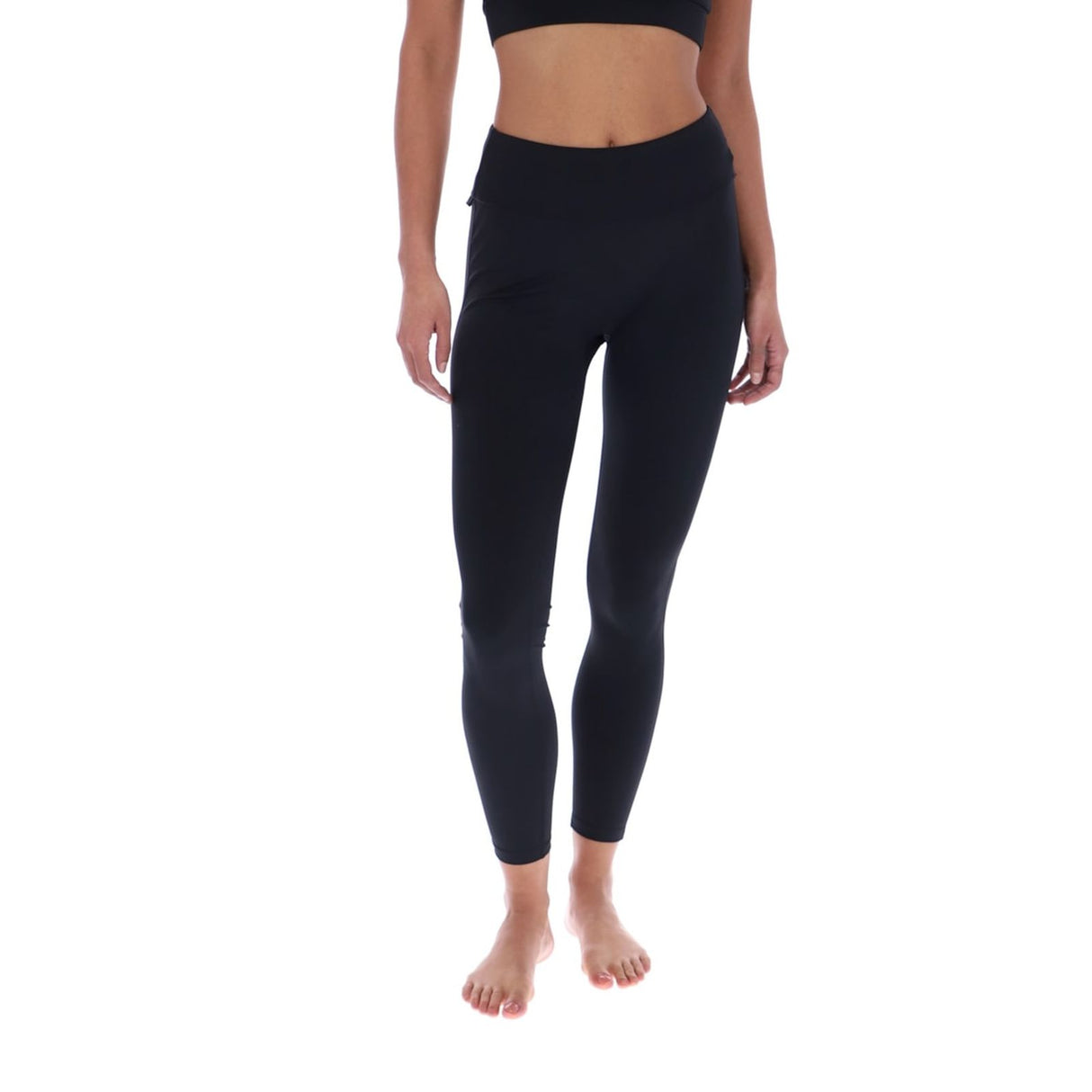 Ted Baker Sport Womens AGNES Comfort Ruffle Yoga Leggings Black