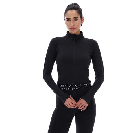 Ted Baker Sport Womens MARIE Essentials Cropped Zip Up Jacket Black