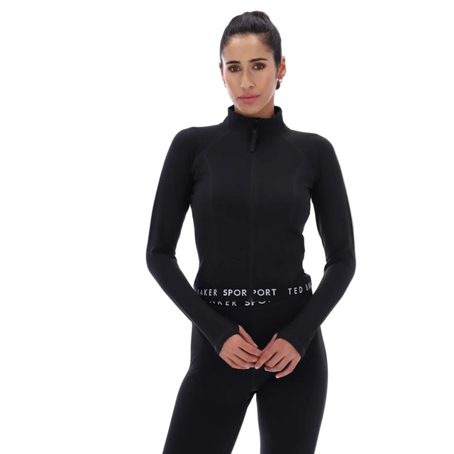 Ted Baker Sport Womens MARIE Essentials Cropped Zip Up Jacket Black