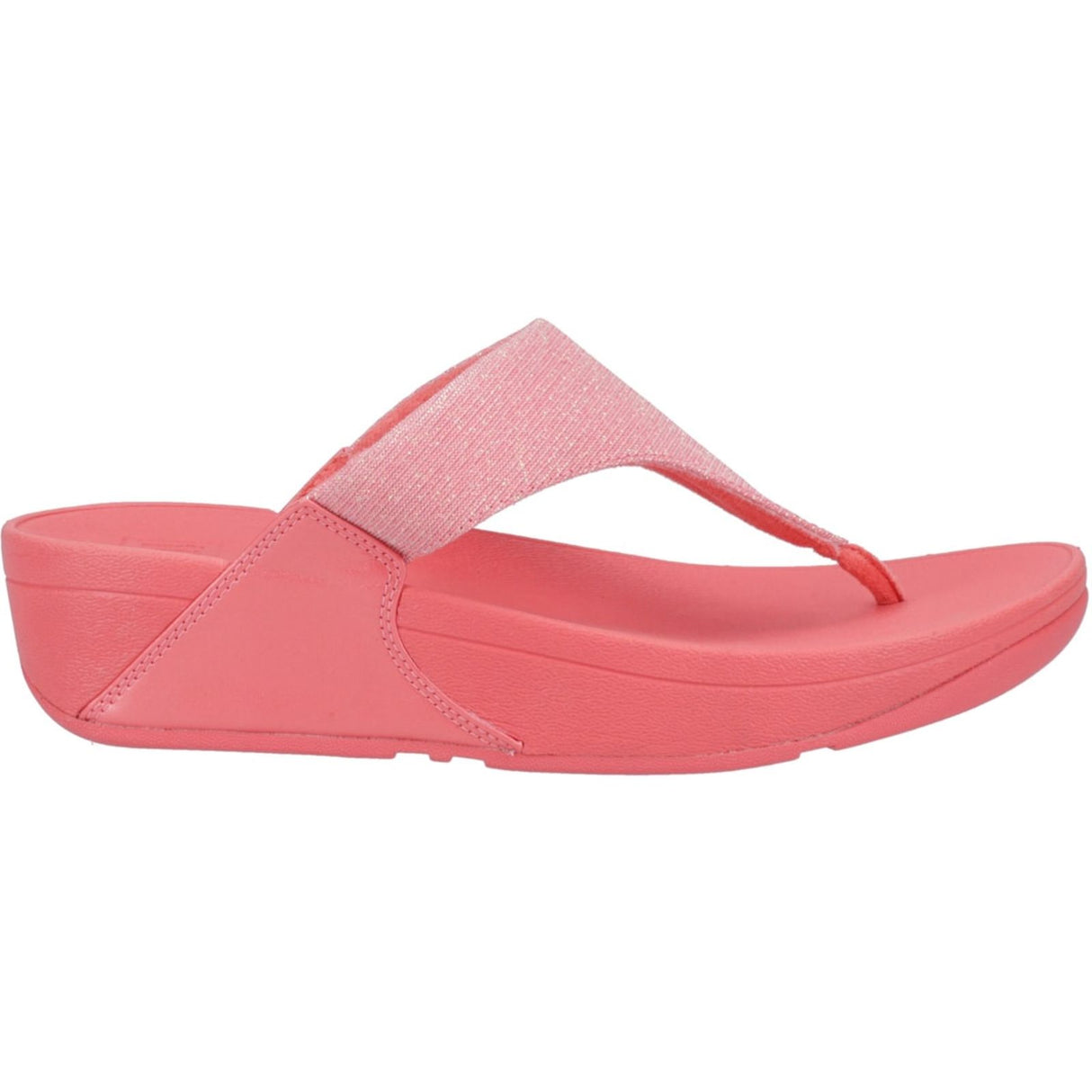 Fitflop Womens Lulu Shimmerlux Toe Post Sandals Rosy Coral