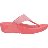 Fitflop Womens Lulu Shimmerlux Toe Post Sandals Rosy Coral