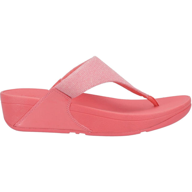 Fitflop Womens Lulu Shimmerlux Toe Post Sandals Rosy Coral