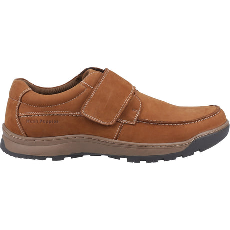 Hush Puppies Mens Casper Touch Fastening Shoes Tan Nubuck