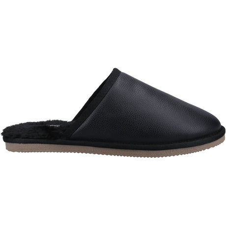 Hush Puppies Mens Coady Leather Slipper Black