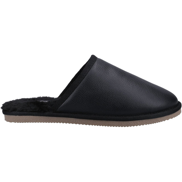Hush Puppies Mens Coady Leather Slipper Black