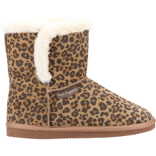 Hush Puppies Womens Ashleigh Slipper Bootie Leopard