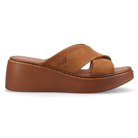 Hush Puppies Womens Bobbi Wedge Sandal Tan Nubuck