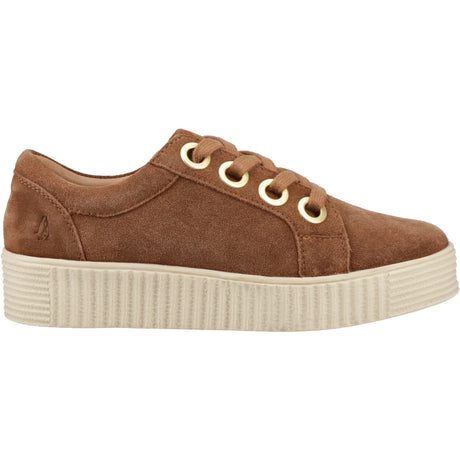 Hush Puppies Womens Tamsin Suede Trainer Tan