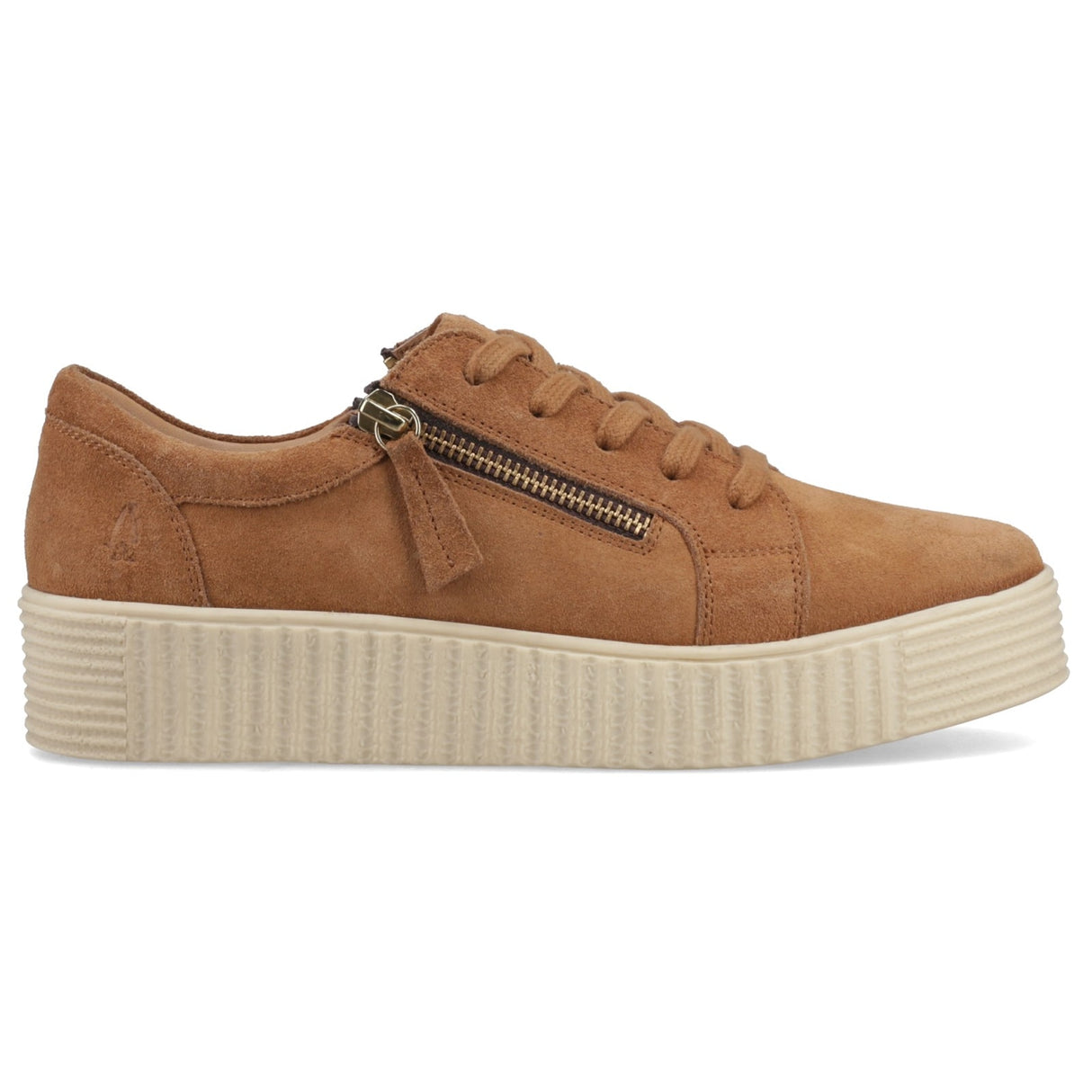 Hush Puppies Womens Tara Suede Trainer Tan