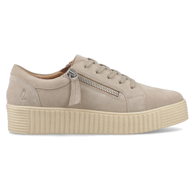 Hush Puppies Womens Tara Suede Trainer Taupe