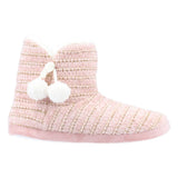 Divaz Womens Saturn Knitted Bootie Slipper Pink