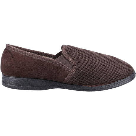 Fleet & Foster Mens Tim Twin Gusset Slipper Brown
