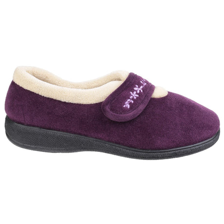 Fleet & Foster Womens Capa Touch Fastening Memory Foam Slipper Plum