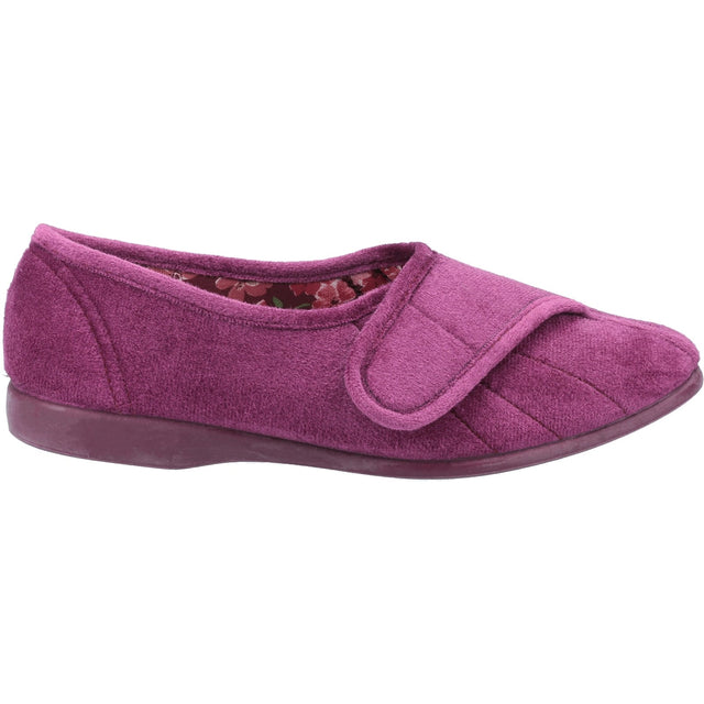 GBS Womens Audrey Touch Fastening Slipper Heather