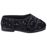GBS Womens Nola Extra Wide Fit Ladies Slipper Black