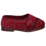 GBS Womens Nola Extra Wide Fit Ladies Slipper Wine