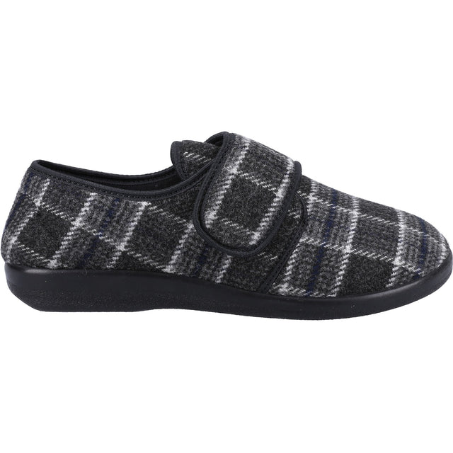 GBS Med Mens Gerald Mens Classic Slippers Black/White