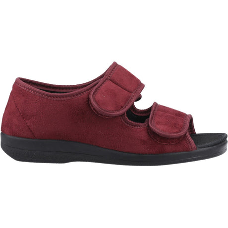 GBS Med Unisex Med Brompton Touch Fastening Slipper Burgundy