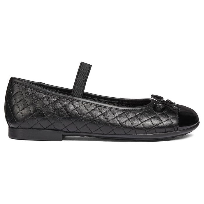 Geox Junior Girls Plie' Junior School Shoe Black