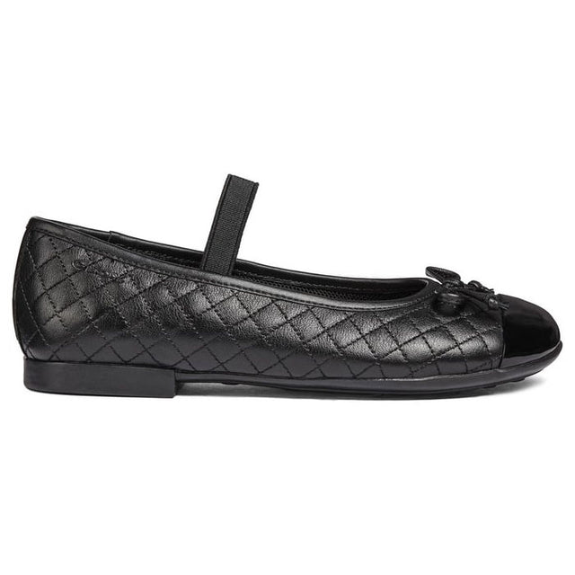 Geox Junior Girls Plie' Junior School Shoe Black