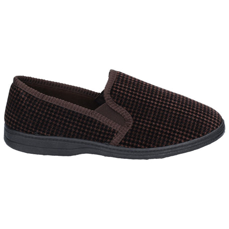 Mirak Mens Highbury Twin Gusset Slipper Brown