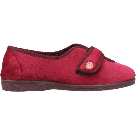 Mirak Womens Andrea Touch Fastening Slipper Wine