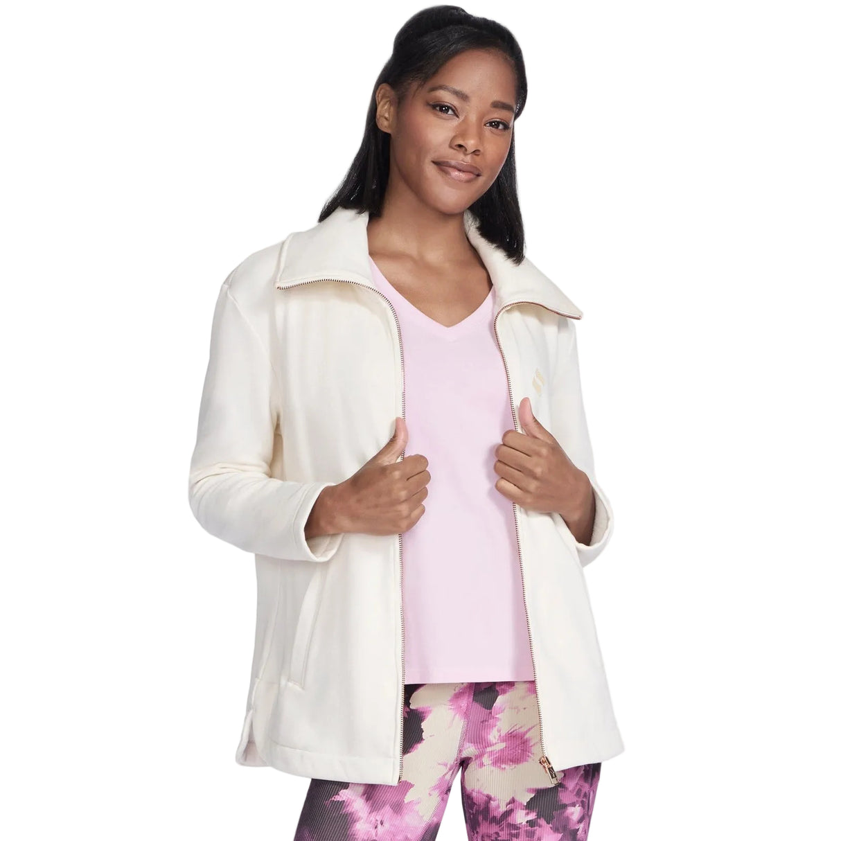 Skechers Womens GO SNUGGLE Tunic Jacket Off White