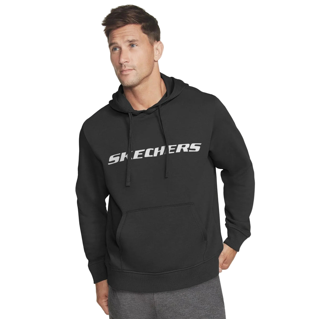 Skechers Mens Heritage Pullover Hoodie Bold Black