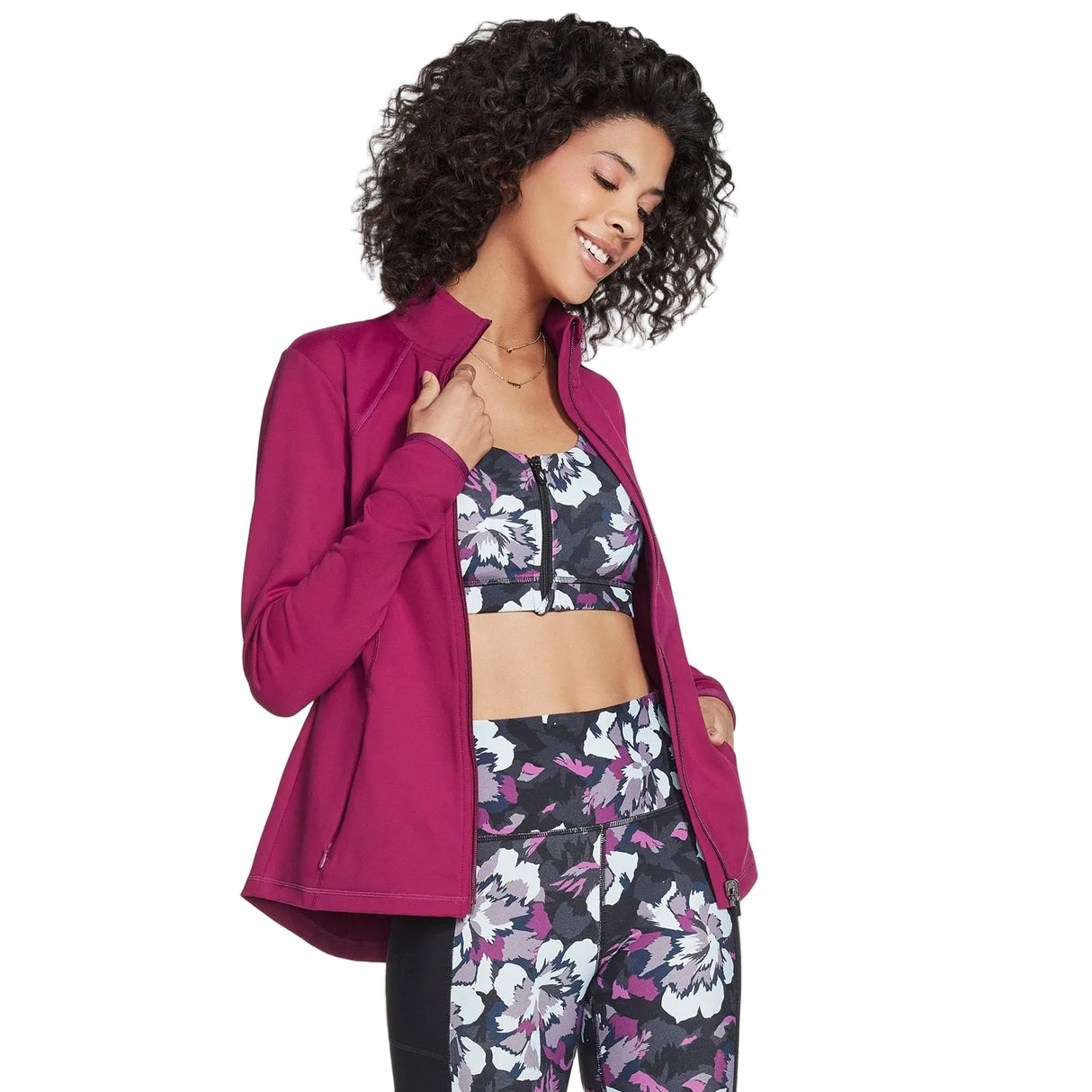 Skechers Womens GOWALK Wear Mesh Jacket Magenta