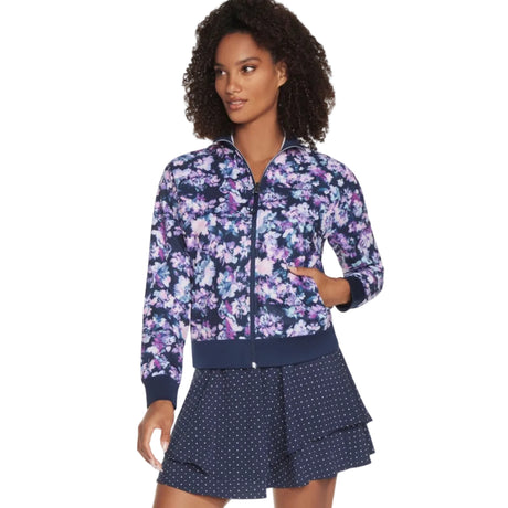 Skechers Performance Womens Misty Floral Reversible Jacket Blue/Lavender