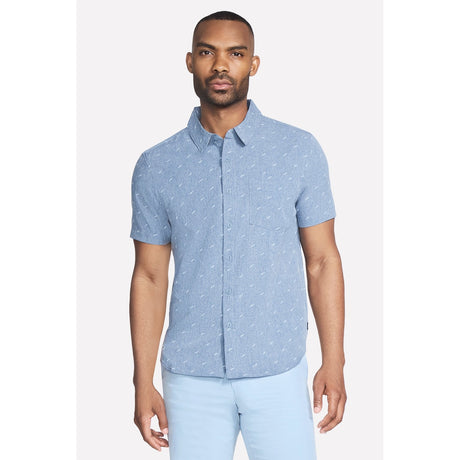Skechers Mens GO WALK Air Printed Short Sleeve Shirt Denim