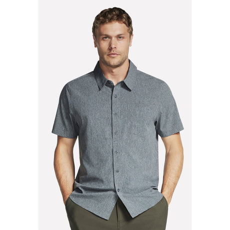 Skechers Mens GO WALK Air Short Sleeve Shirt Black/Charcoal