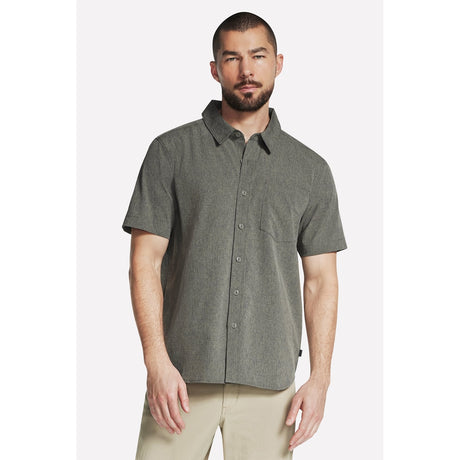 Skechers Mens GO WALK Air Short Sleeve Shirt Olive/Grey