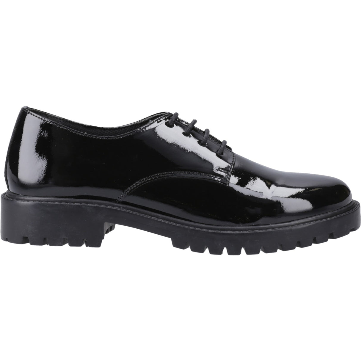 Hush Puppies Womens Aubrey Lace Up Patent Snr Black