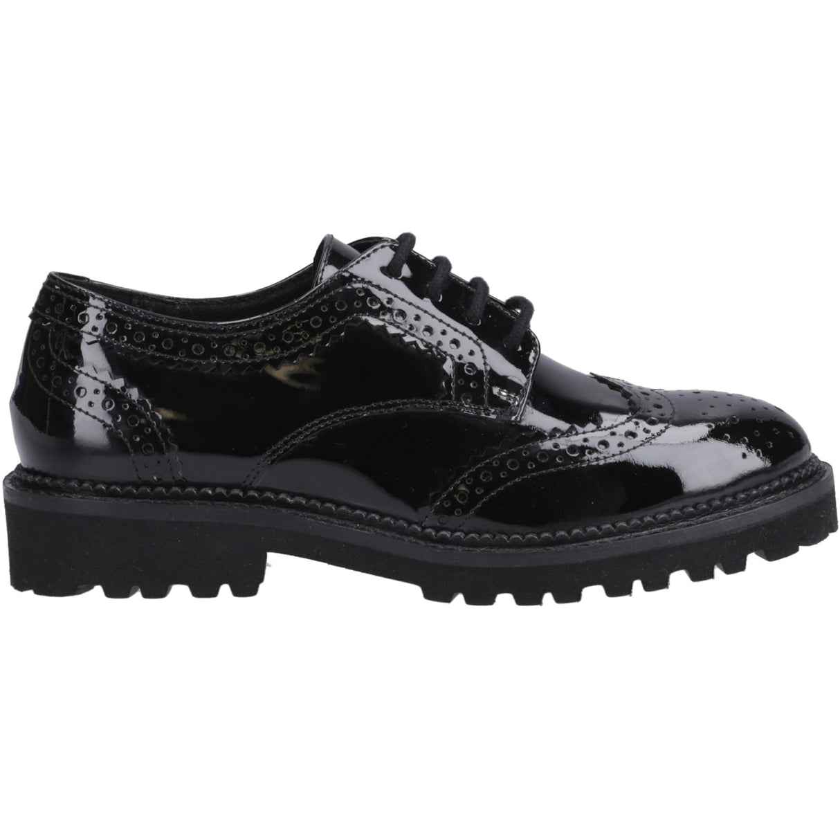 Hush Puppies Womens Gabi Lace Up Patent Snr Black