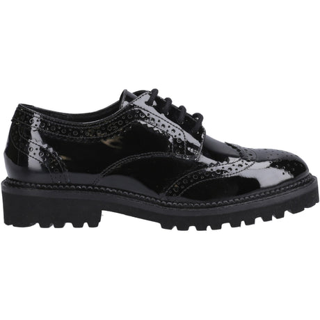 Hush Puppies Womens Gabi Lace Up Patent Snr Black