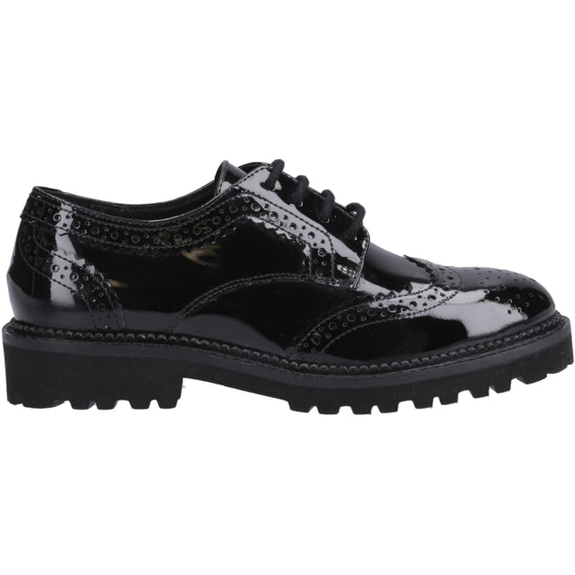 Hush Puppies Womens Gabi Lace Up Patent Snr Black