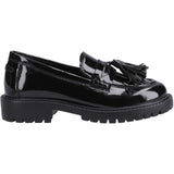 Hush Puppies Girls Abigail Patent Senior Shoe Black