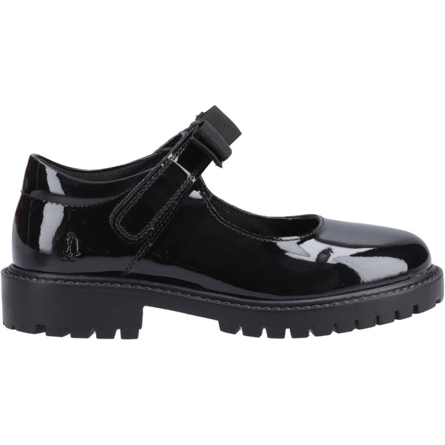Hush Puppies Junior Girls Astrid Bow Patent Jnr Black